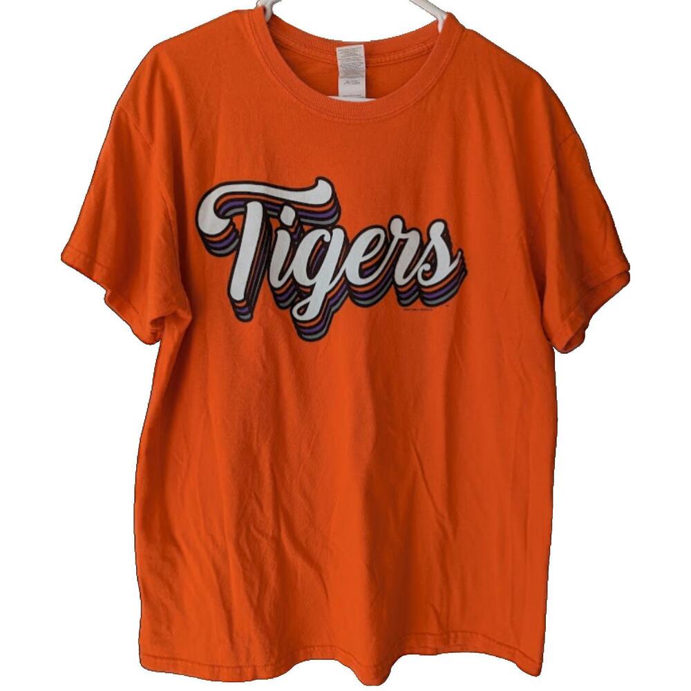 Y2K Clemson Tigers Orange New World Graphics Tee Retro NCAA Football College L